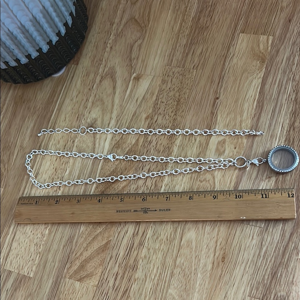 Origami Owl Silver Necklace Classic Chain and extender